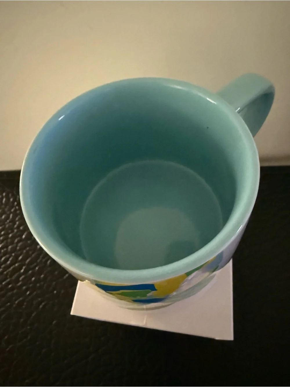 Citrus Floral Coffee Ceramic Mug Starbucks Yellow Blue 14oz Pre-Owned
